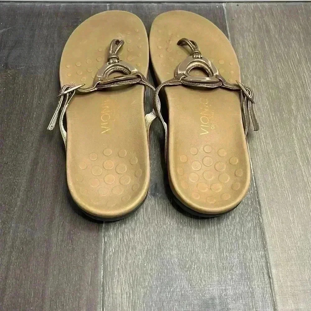 Vionic Karina Toe Post Flip Flop Sandal Concealed Orthotic Arch Support Size 7 - Picture 4 of 6